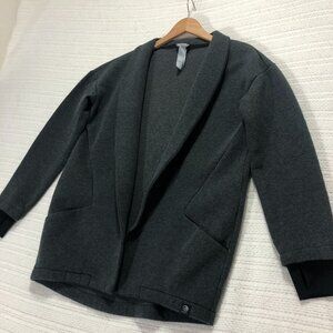 MPG Sport Sweater Women's Small‎ Black Open Face Cardigan Long Sleeve
